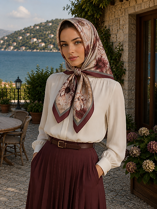 Spring Eşarp Pastel Çiçek Desen