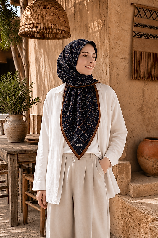 Spring Eşarp Geometrik Desen