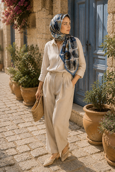 Spring Eşarp Modern Mozaik Desen