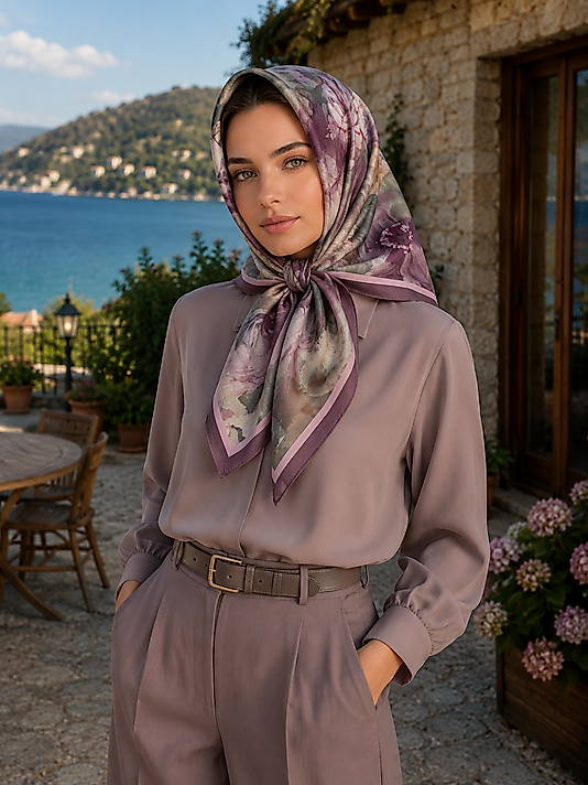 Spring Eşarp Pastel Çiçek Desen