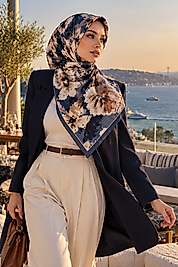 Spring Eşarp Vintage Sonbahar Çiçekleri