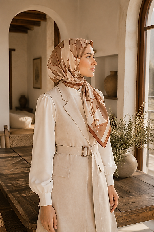 Spring Eşarp Manolya Desen