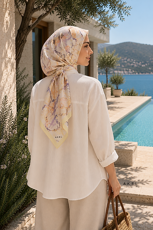Spring Eşarp Mermer Desen