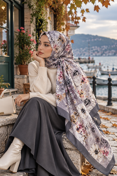 Yaz Serinliği Vintage Bloom Desen Şal