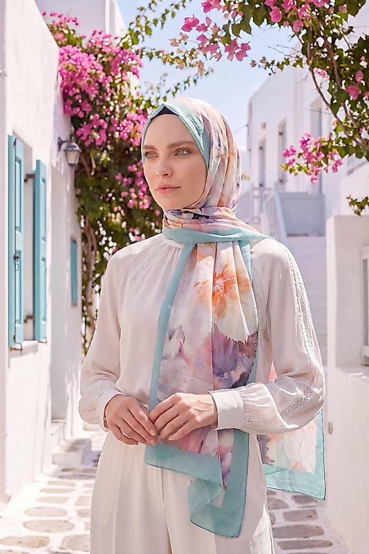 Spring Çiçek Desenli Şal