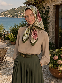 Spring Eşarp Pastel Çiçek Desen