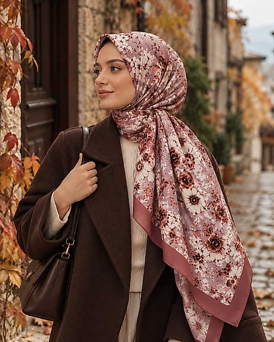 Yaz Serinliği Vintage Bloom Desen Şal