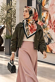 Spring Eşarp Lilyum Desen