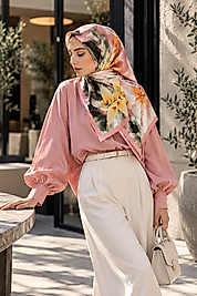 Spring Eşarp Lilyum Desen