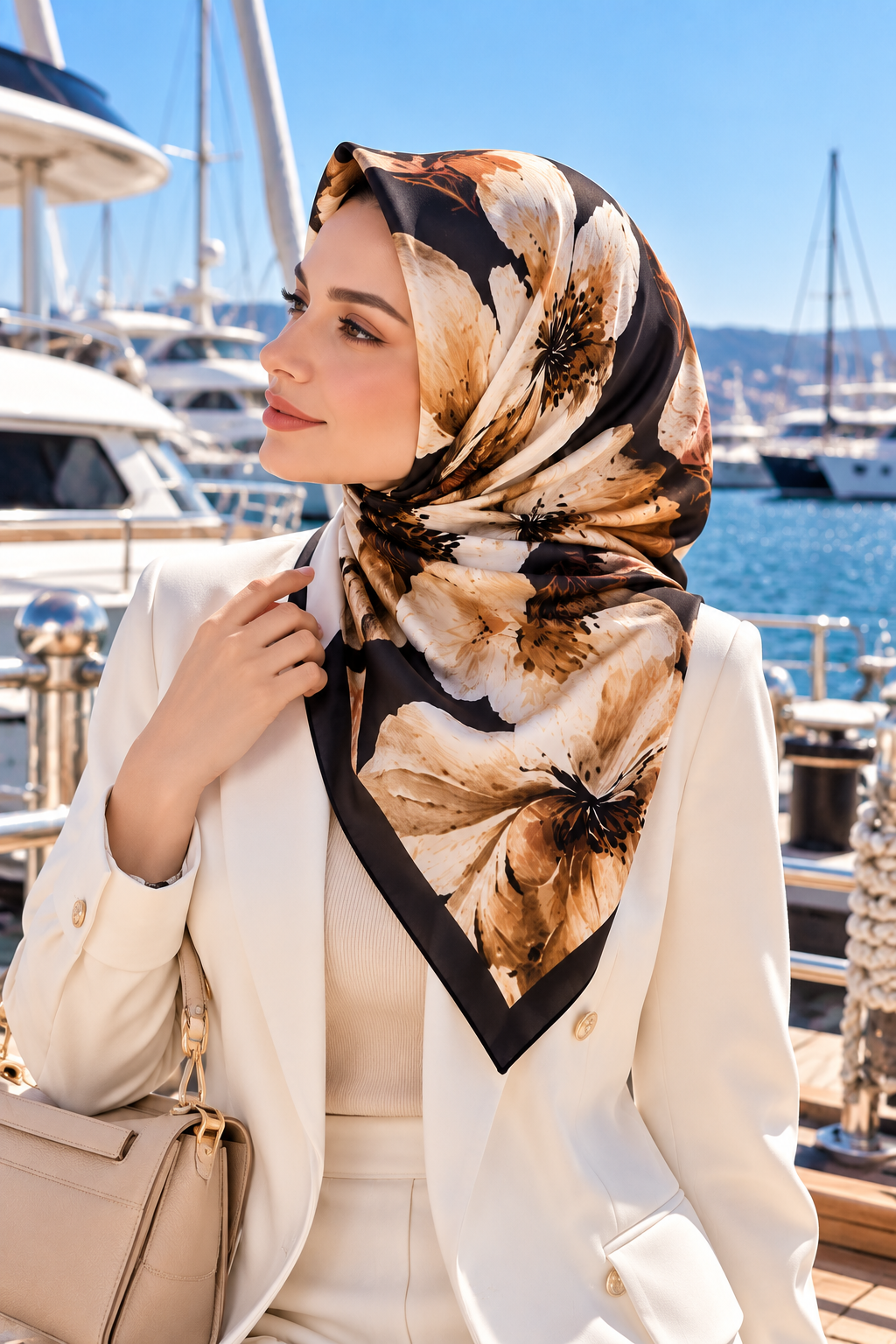Spring Eşarp Büyük Çiçek Desen