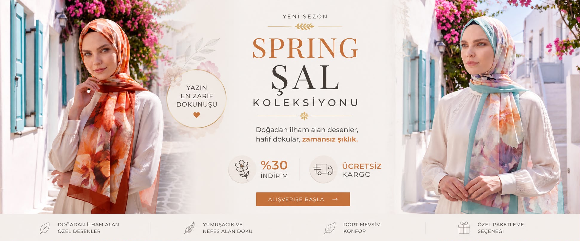 DESENLİ SPRİNG ŞAL